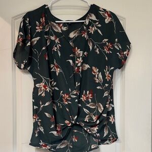 West Kei Dark Green Floral Blouse